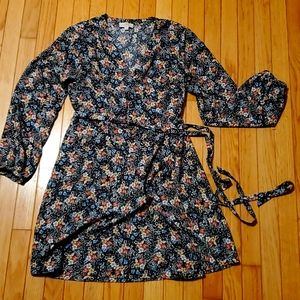 Loft Floral Wrap Dress Size 8